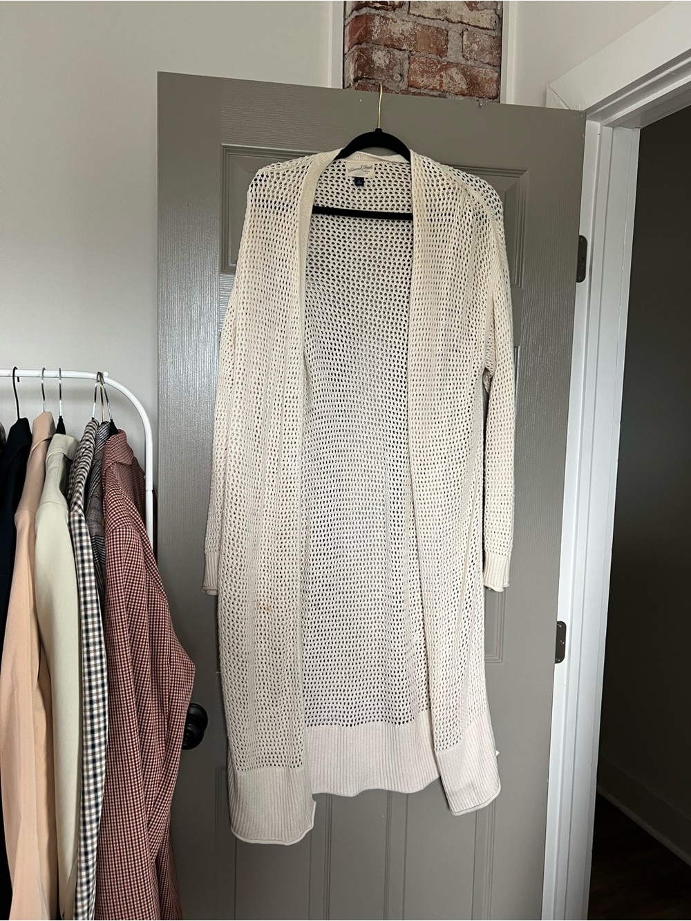 Universal Thread Light Cream Open-Knit Long Cardigan